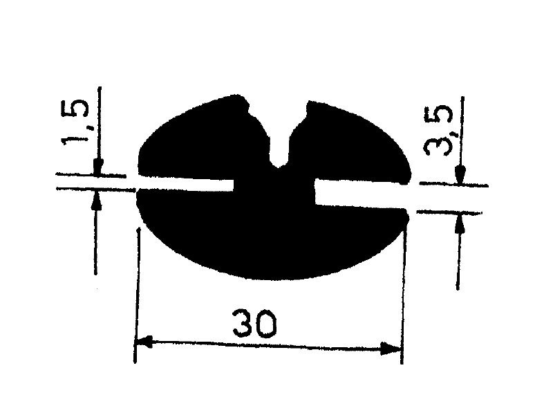 PROFILO IN GOMMA 3x36x12mm NERO